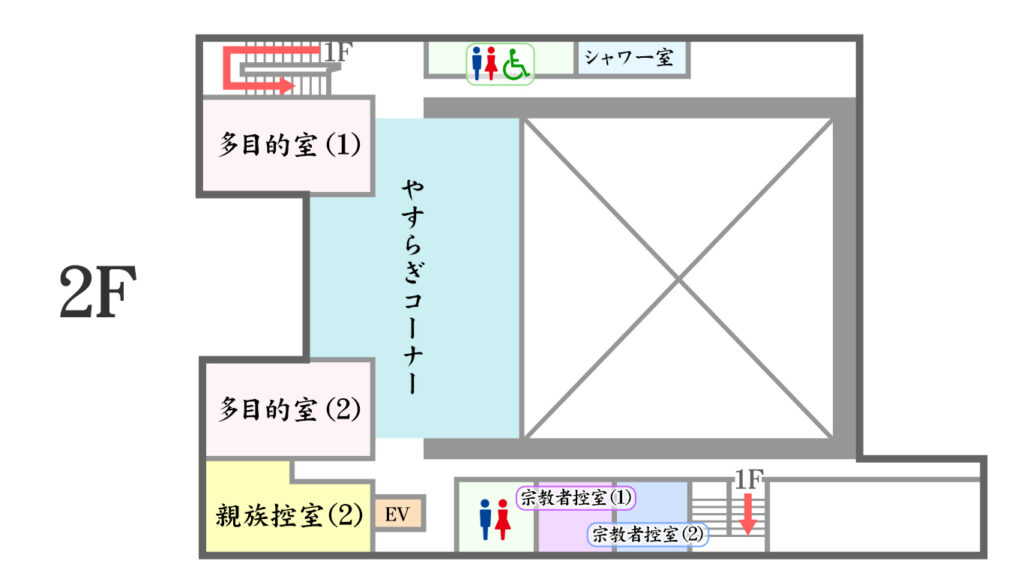 やすらぎ天空館内マップ2階